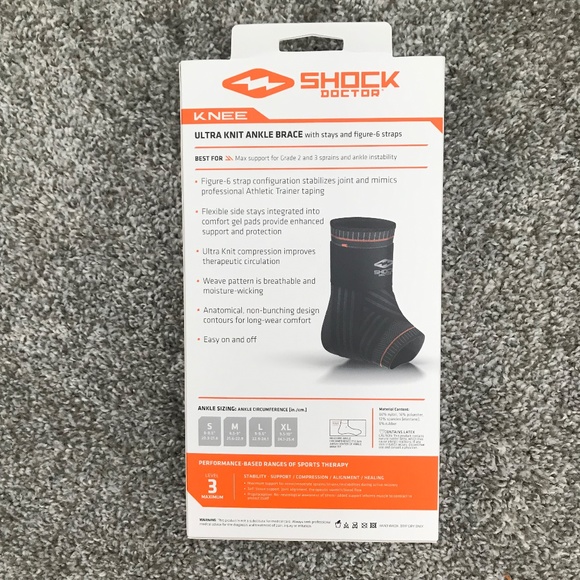 Shock Doctor Ultra Knit ankle brace with stays & figure 6 straps large level 3 - Picture 12 of 15